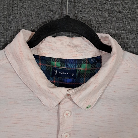 William Murray Golf Polo Shirt Mens Large PInk Heather Stretch Murray Chill - Picture 8 of 13